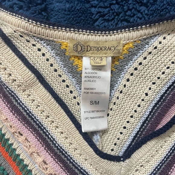 Democracy Multicolor Chevron Poncho - Picture 2 of 2